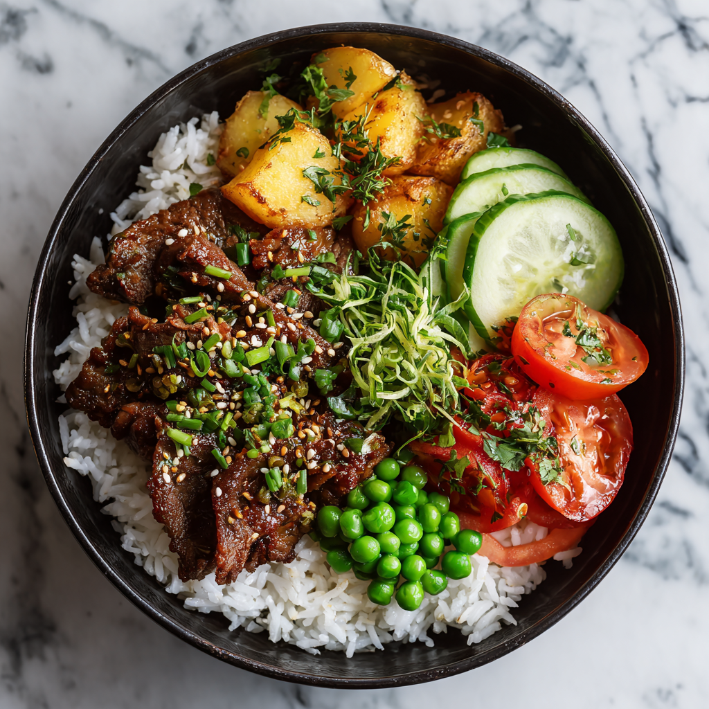 Crispy Beef Rice Bowl