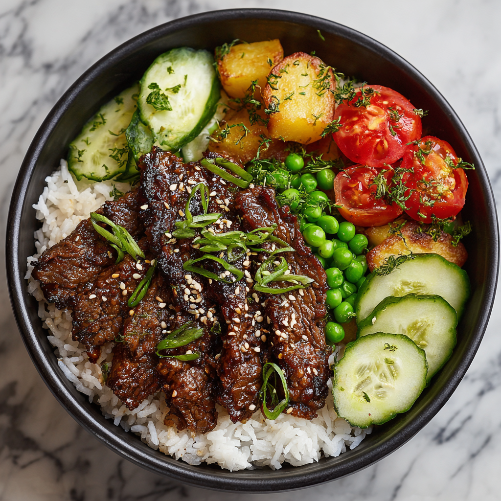 Crispy Beef Rice Bowl