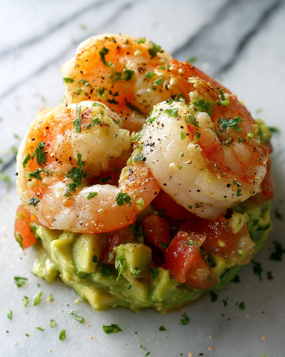Shrimp and Avocado Garlic Bread Recipe - Recipe Image