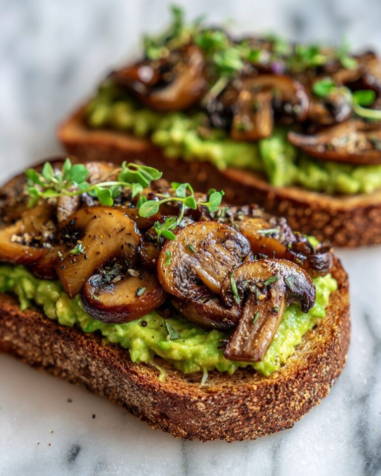 Avocado Garlicky Mushroom Toast Recipe