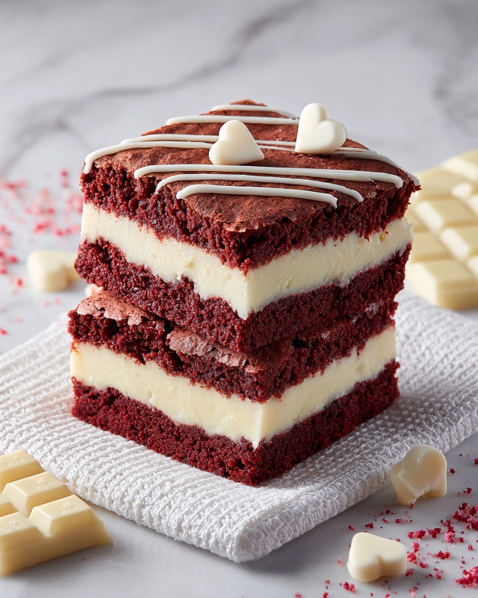 Red Velvet Brownies with White Chocolate Chips Recipe - Recipe Image