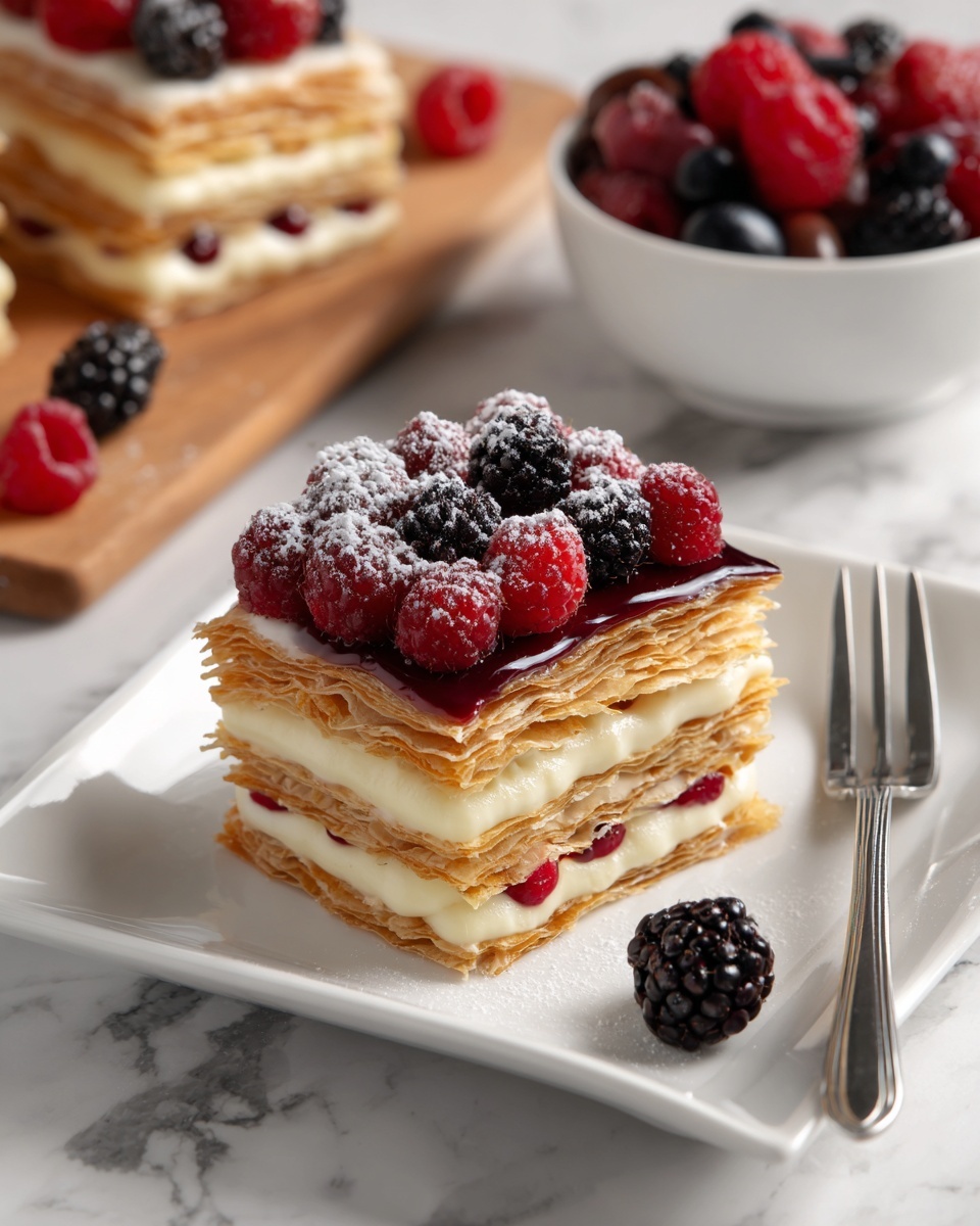 Berry Custard Puff Pastry Tart Recipe - Recipe Image
