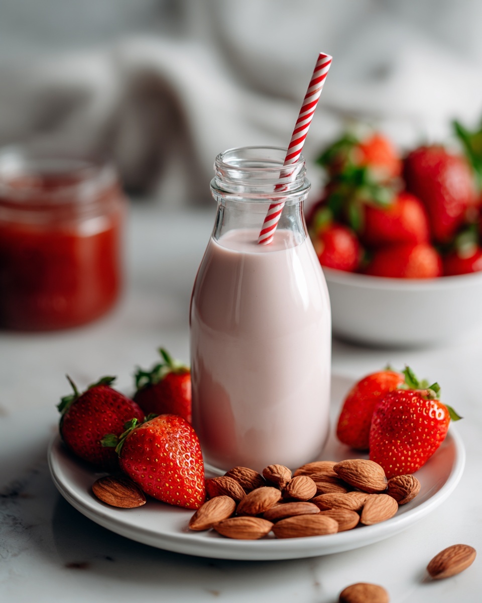 Strawberry Almond Milk Recipe - Recipe Image