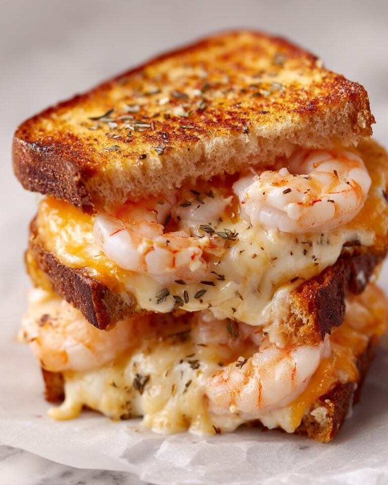 Shrimp Grilled Cheese with Garlic Bread Recipe