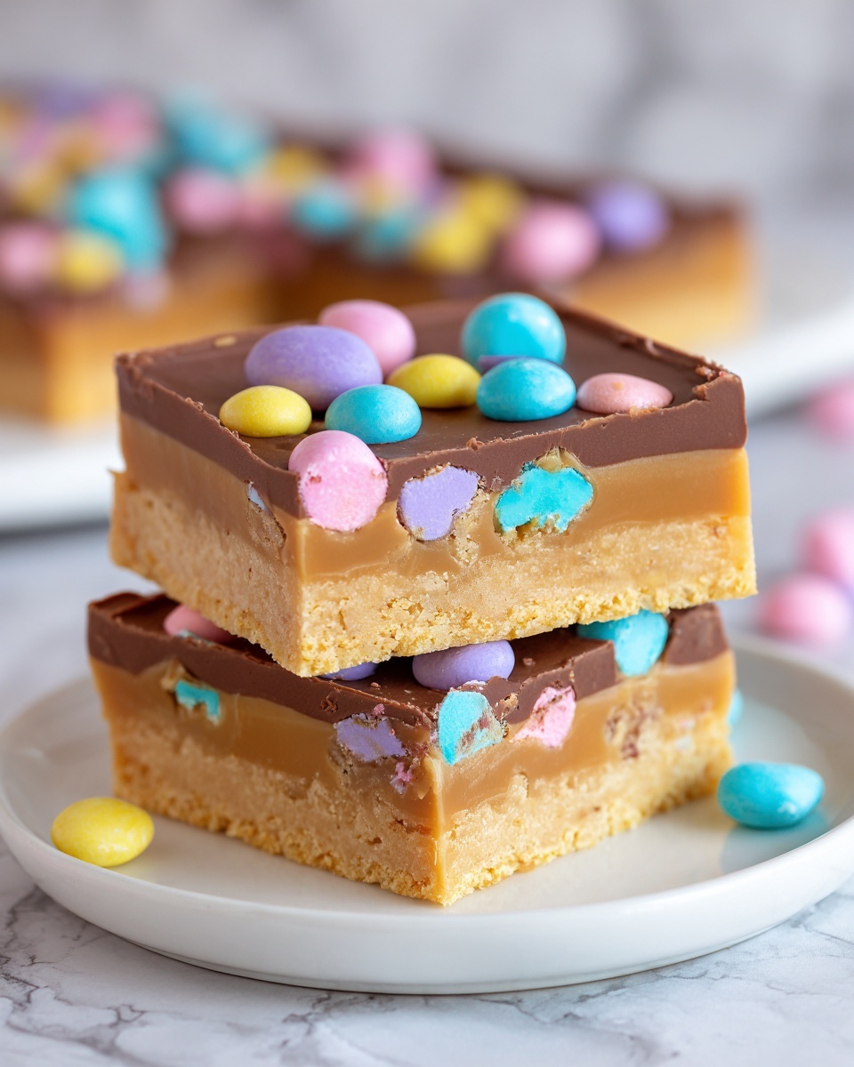 No-Bake Easter Peanut Butter Bars Recipe - Recipe Image