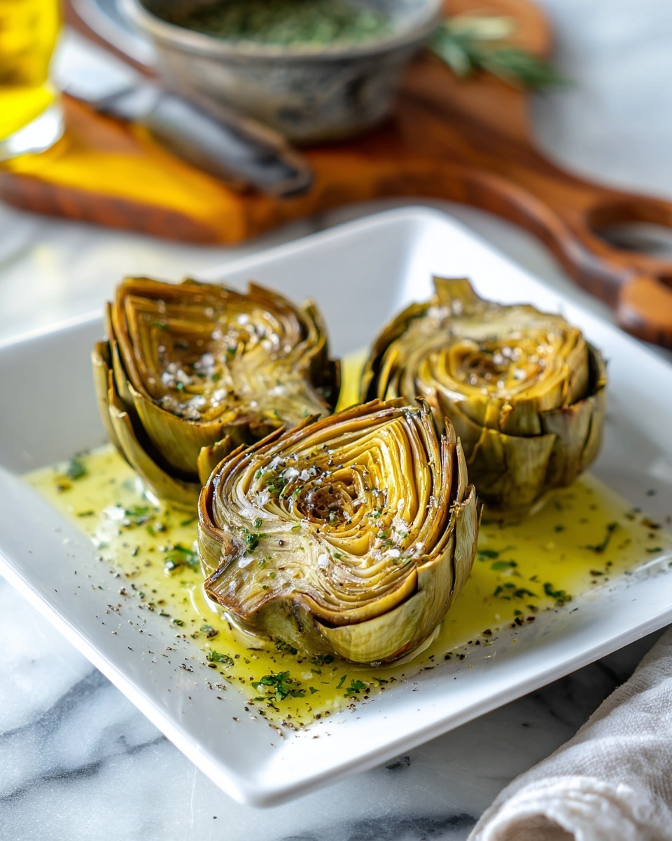 Grilled Artichokes with Garlic Butter Recipe - Recipe Image