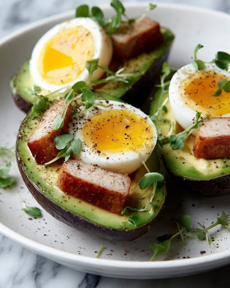 Baked Avocado Eggs with Turkey Slices Recipe