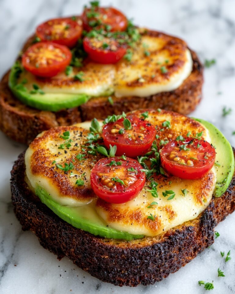 Hot Honey Avocado & Halloumi Toast on Sourdough Recipe