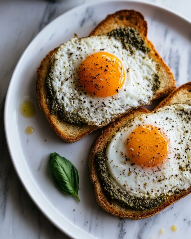 Pesto Eggs on Sourdough Toast with Herbed Goat Cheese Recipe