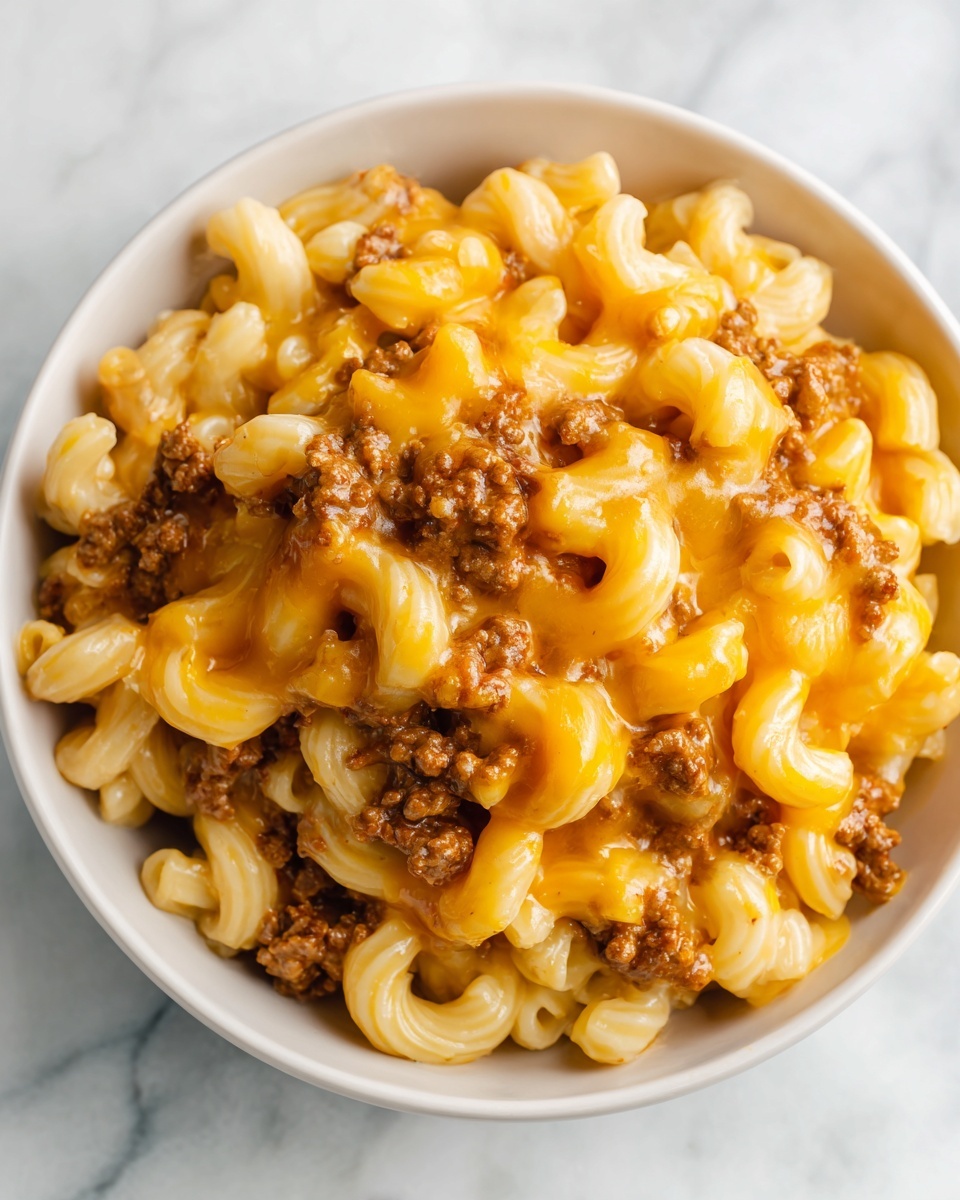 Cheesy One-Pot Macaroni and Beef Skillet Recipe - Recipe Image
