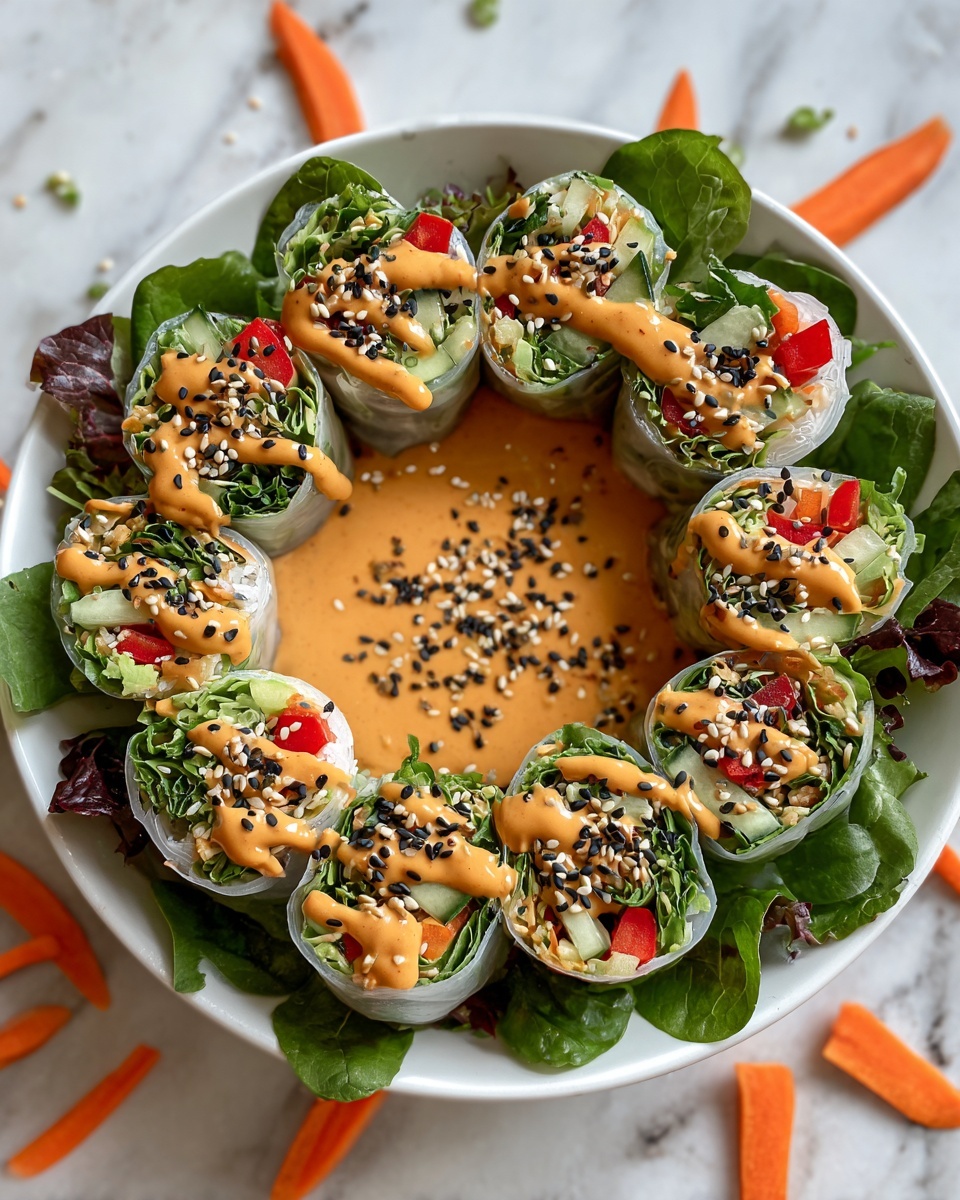 Vegetarian Spring Rolls with Peanut Dipping Sauce Recipe - Recipe Image