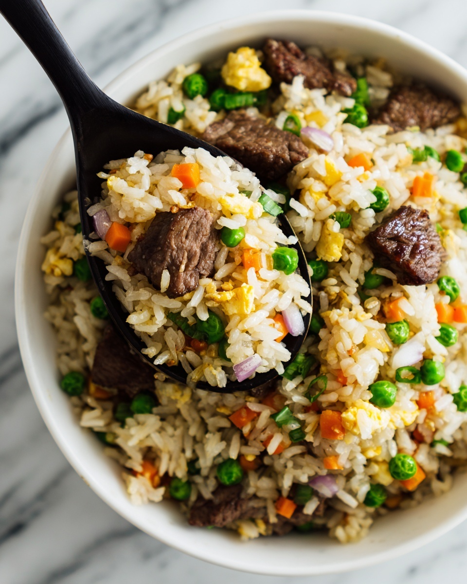 Onion Beef Fried Rice Recipe - Recipe Image