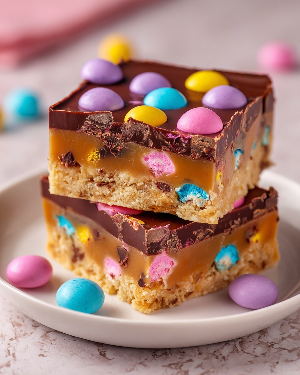 No-Bake Easter Peanut Butter Bars Recipe - Recipe Image