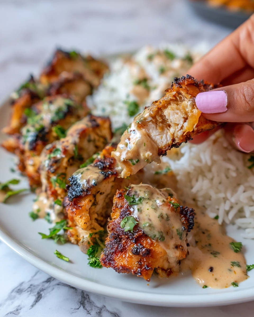 Chicken & Rice Bowls with Creamy Garlic Sauce Recipe - Recipe Image