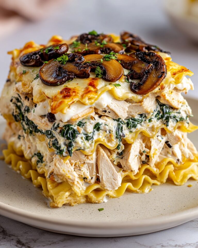 Chicken, Mushroom, and Spinach Lasagna Recipe