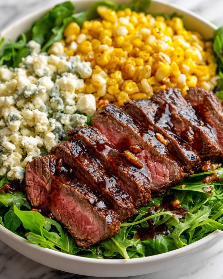 Grilled Balsamic Steak Salad with Gorgonzola and Corn Recipe