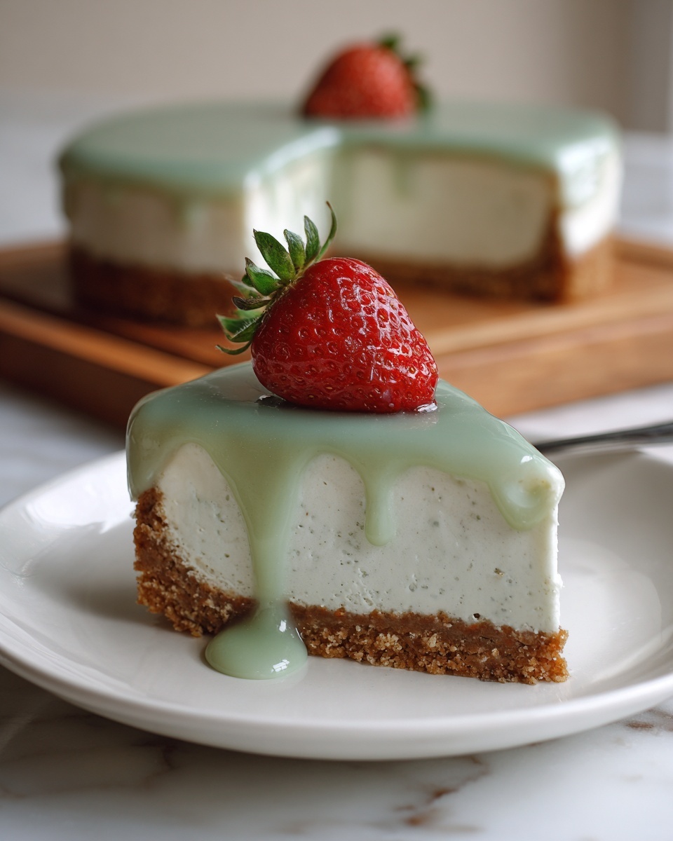 No Bake Pistachio Cheesecake Recipe - Recipe Image