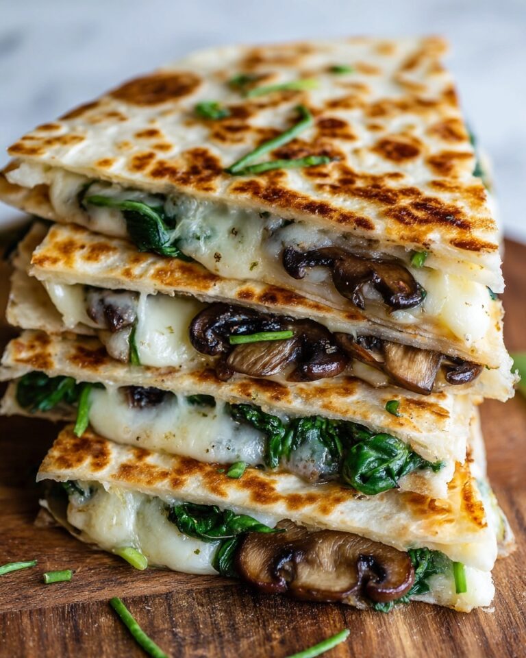 Baked Spinach Mushroom Quesadillas Recipe