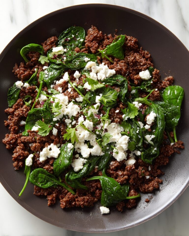 Ground Beef and Spinach Skillet with Feta Recipe