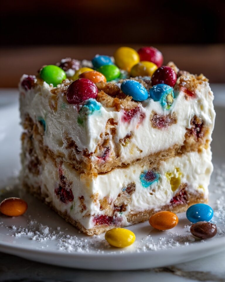 Easy M&M Ice Cream Sandwich Cake Recipe