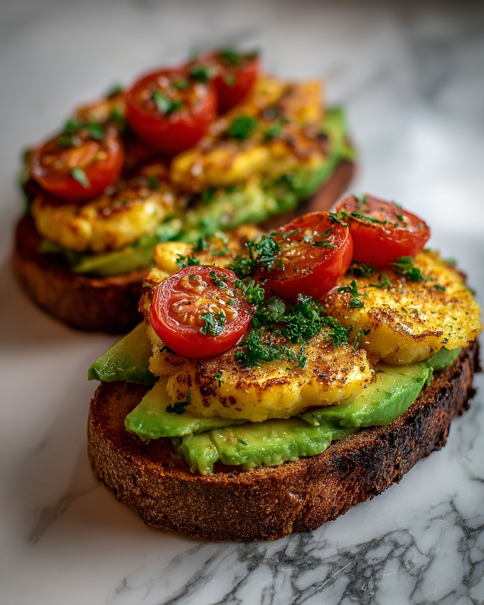 Hot Honey Avocado & Halloumi Toast on Sourdough Recipe - Recipe Image