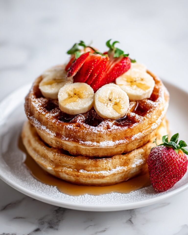 Caramelized Coconut Banana Bread Waffle French Toast Recipe