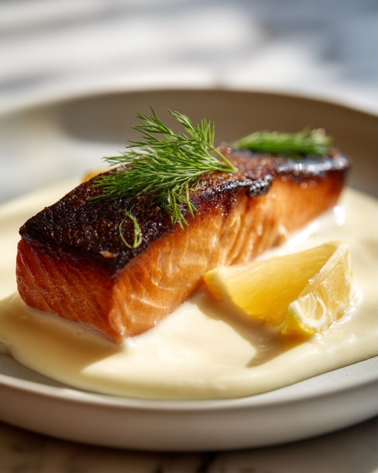 Blackened Salmon with Creole Lemon Dill Sauce Recipe