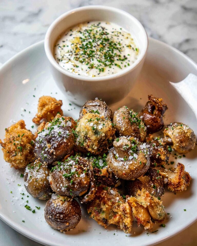Fried Sliced Mushrooms with Ranch Dipping Sauce Recipe