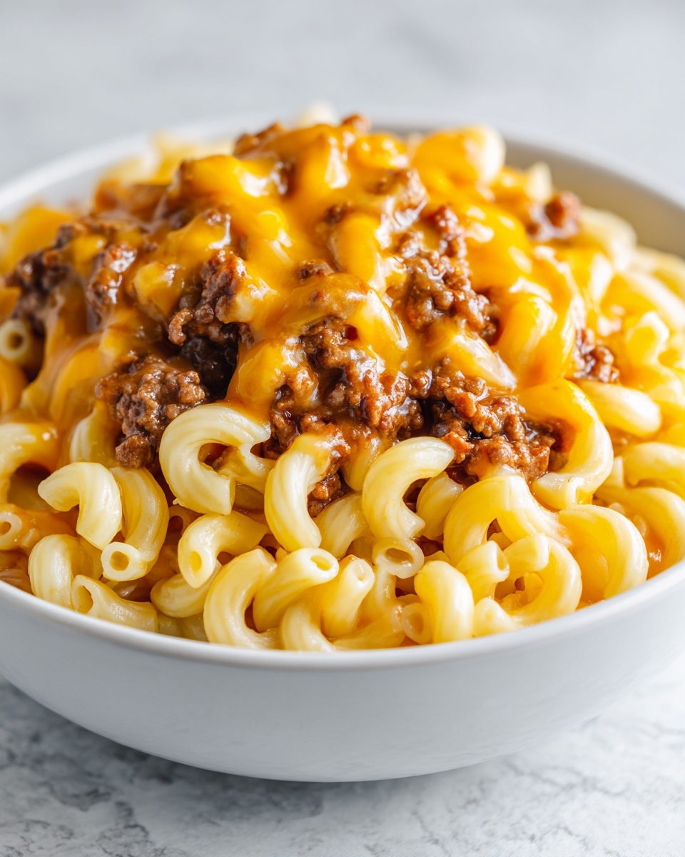 Cheesy One-Pot Macaroni and Beef Skillet Recipe - Recipe Image