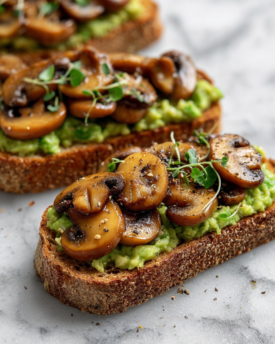 Avocado Garlicky Mushroom Toast Recipe - Recipe Image