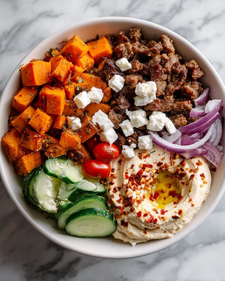 Ground Beef Bowls with Roasted Sweet Potatoes and Fresh Toppings Recipe