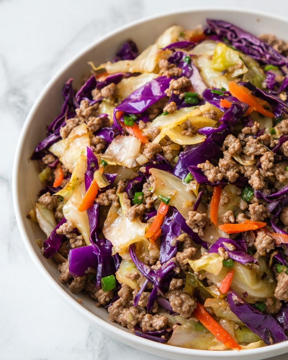Ground Beef and Chopped Cabbage Skillet Recipe - Recipe Image