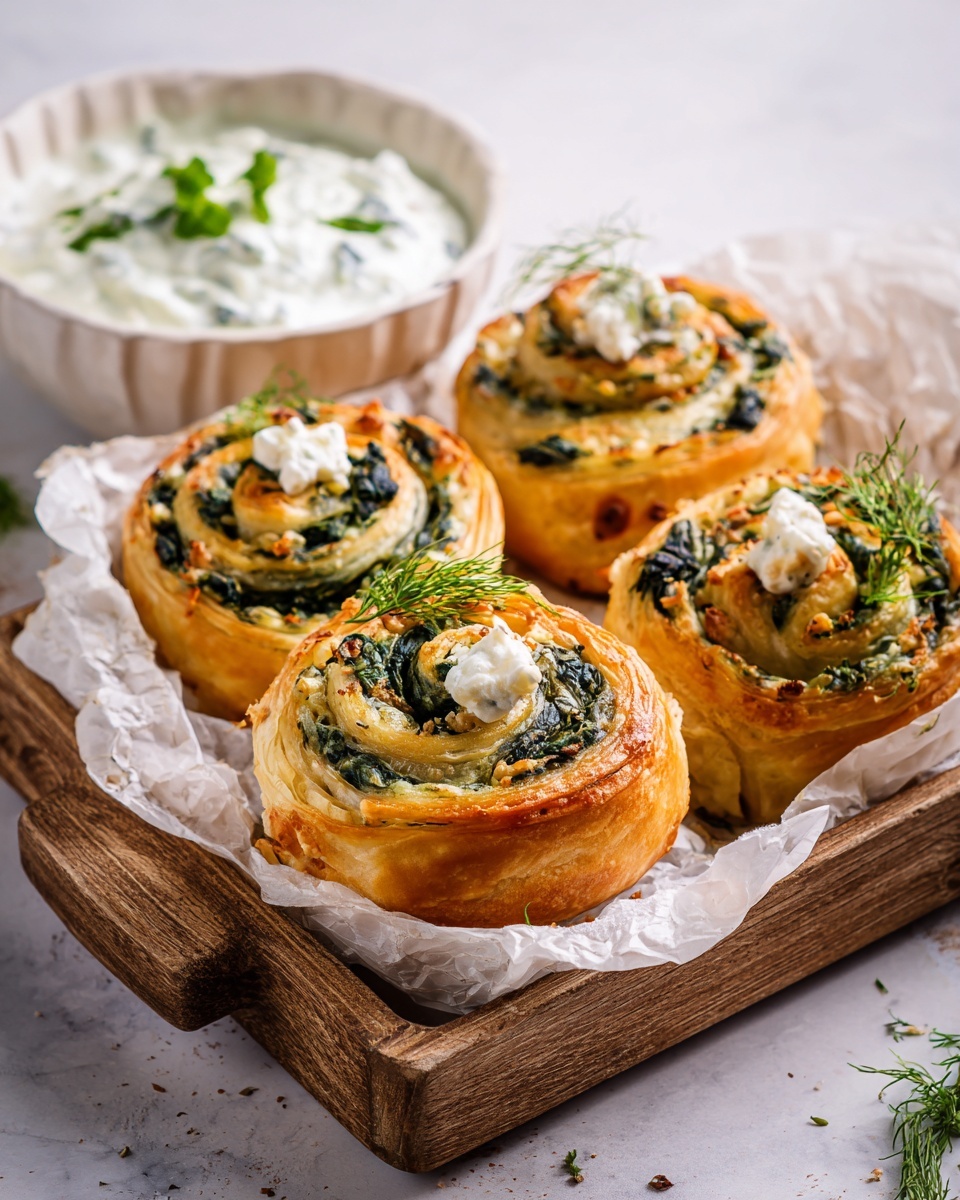 Spinach & Feta Pastry Rolls Recipe - Recipe Image