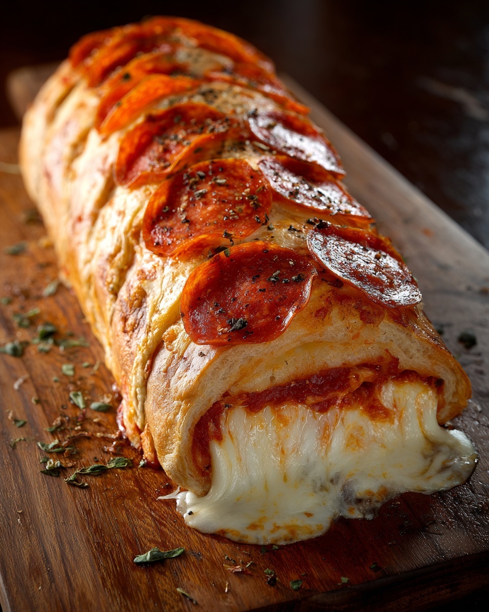 Tremendous Cheesy Pepperoni Stromboli Recipe - Recipe Image