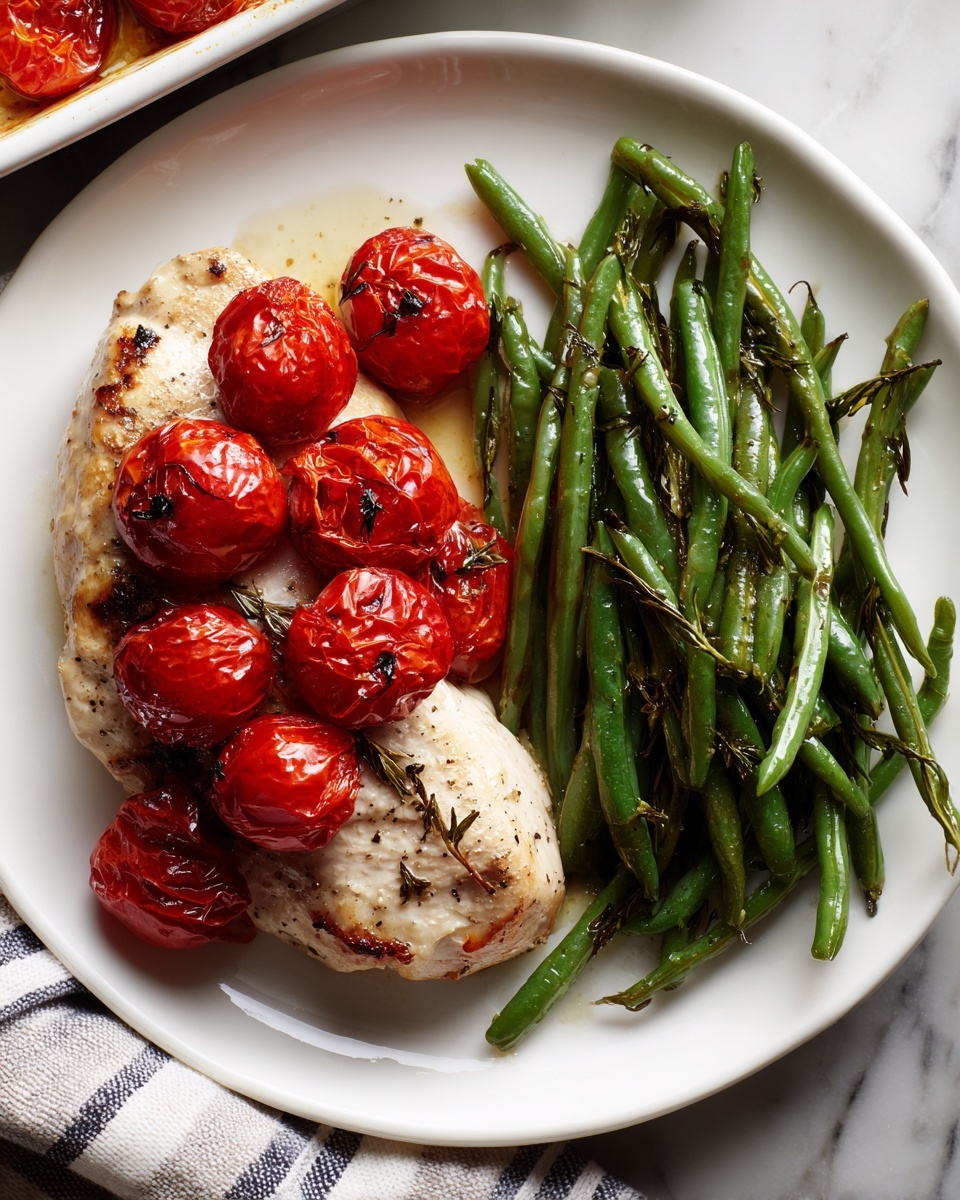Oven Baked Balsamic Chicken with Roasted Cherry Tomatoes Recipe - Recipe Image