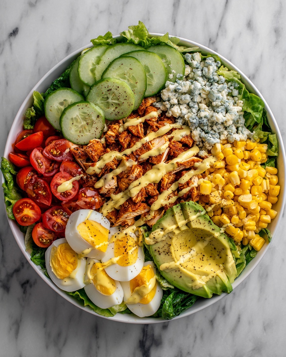 Crusted Chicken Cobb Salad with Honey Mustard Dressing Recipe - Recipe Image