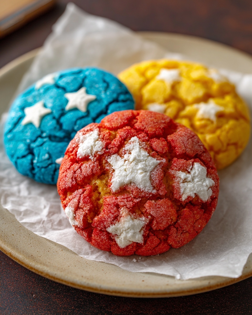 Patriotic Crinkle Cookies Recipe - Recipe Image