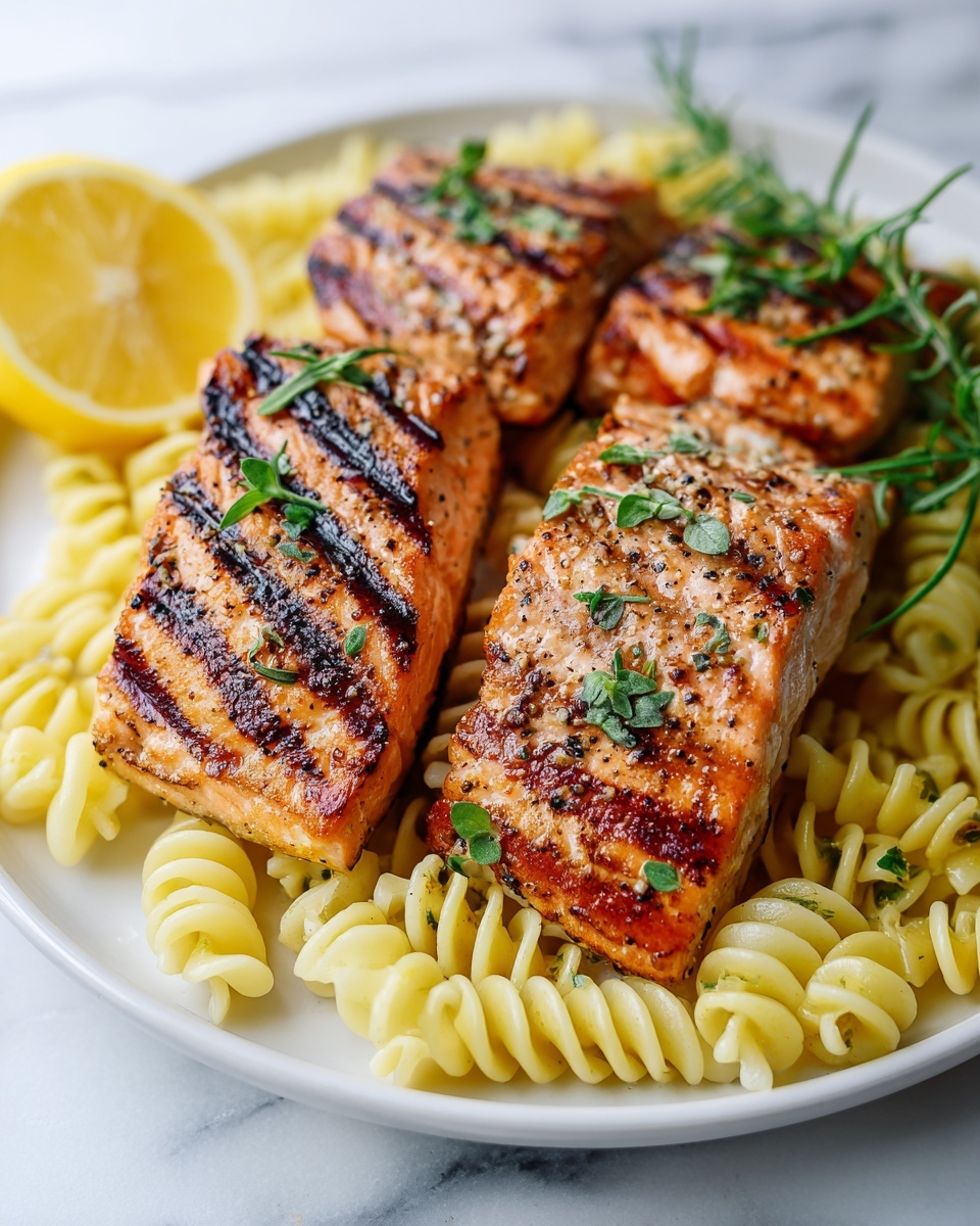 Salmon Bites with Lemon Butter Orzo Recipe - Recipe Image