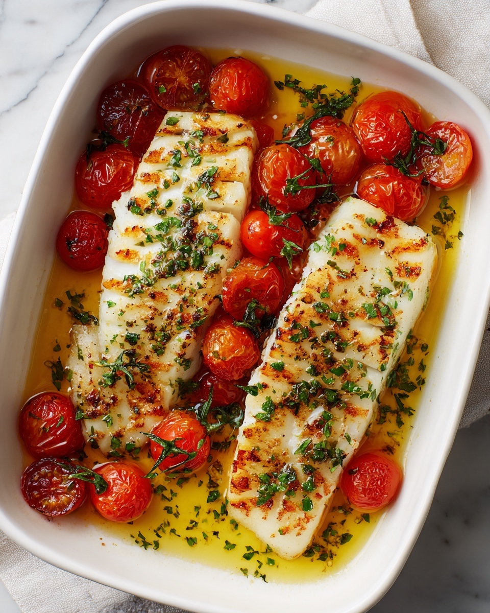 Cod with Tomato and Herb Butter Recipe - Recipe Image