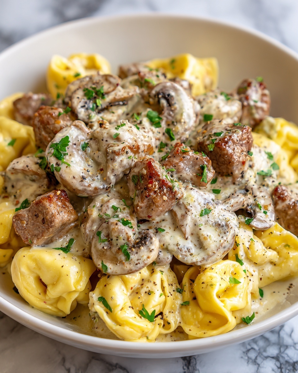 Philly Cheesesteak Tortellini Recipe - Recipe Image
