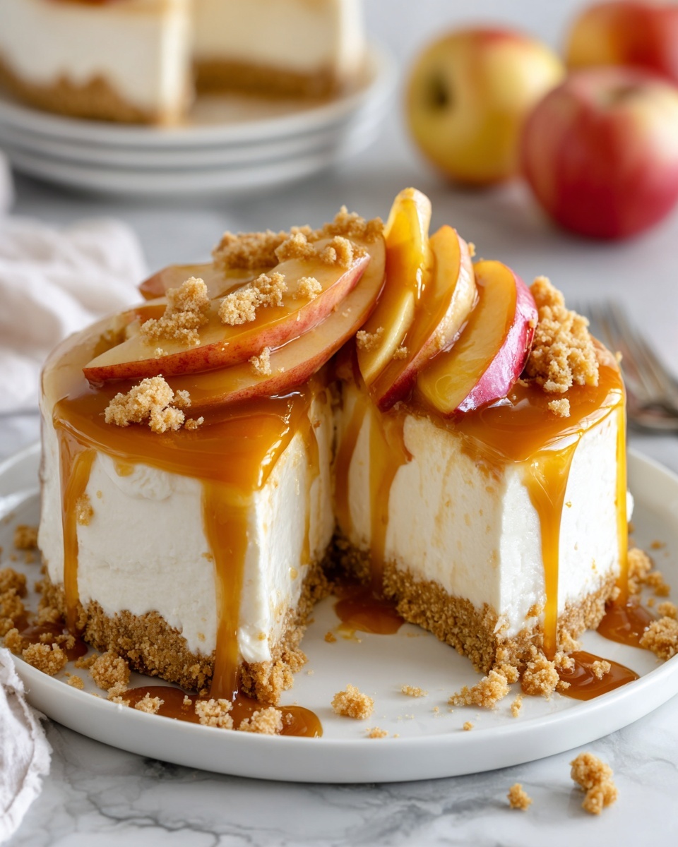 No-Bake Apple Pie Cheesecake Recipe - Recipe Image