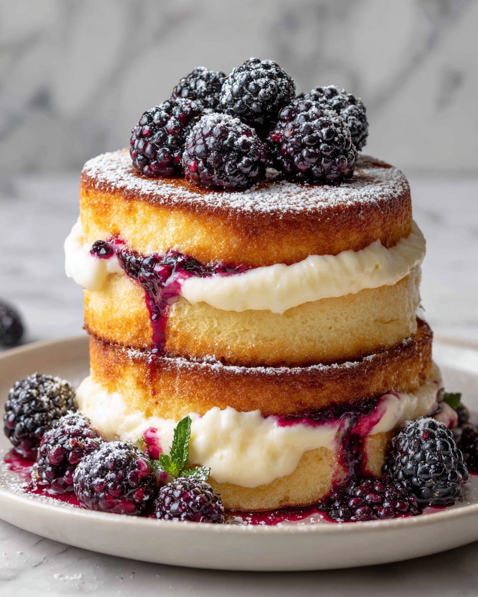 Cream Cheese Stuffed Blackberry Compote French Toast Recipe - Recipe Image