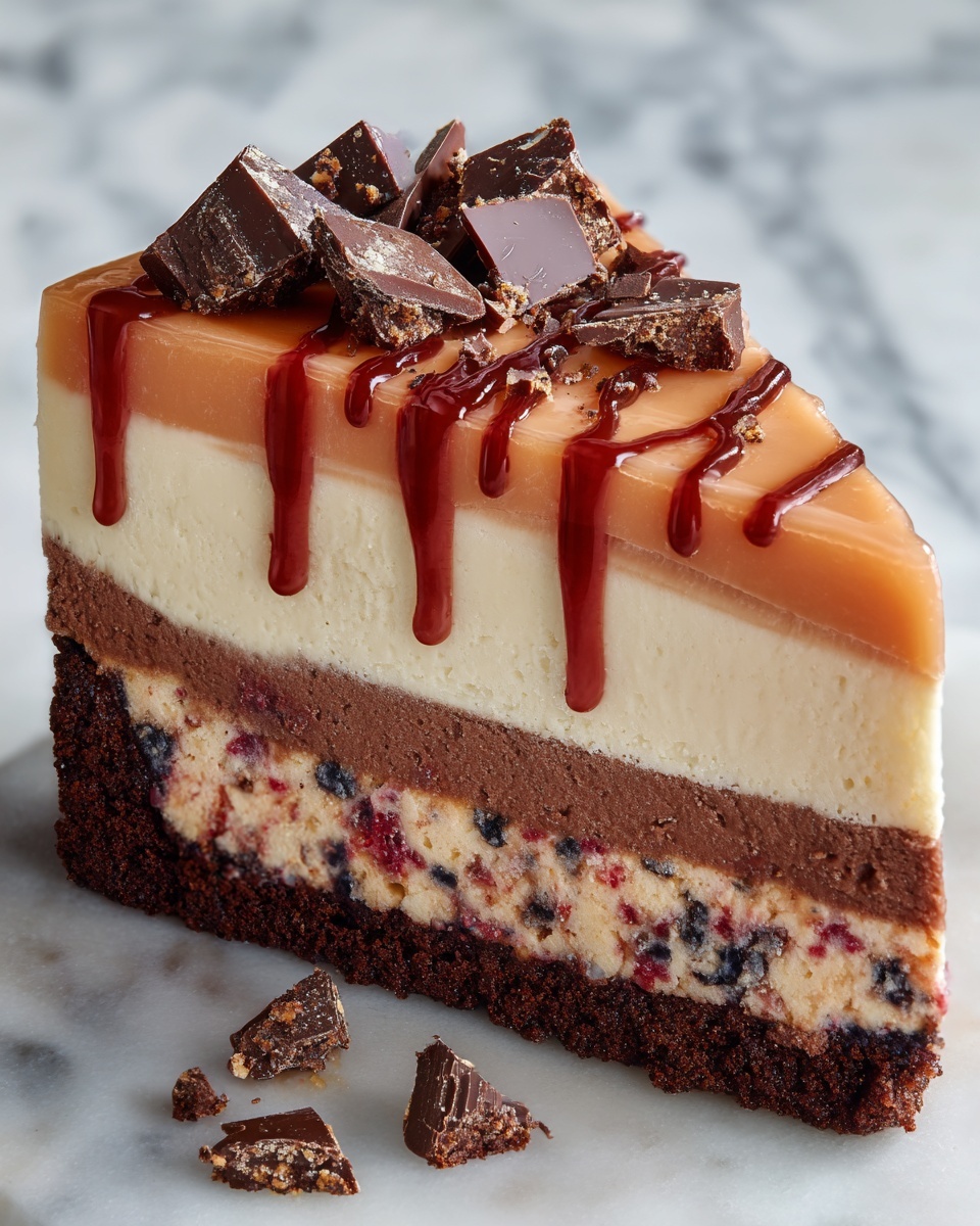 Halloween Multicolored Layered Cheesecake Recipe - Recipe Image