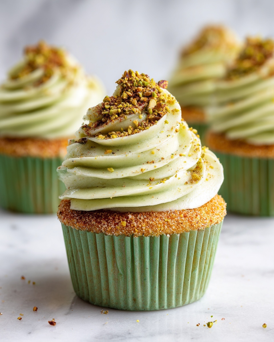 Homemade Pistachio Cupcakes Recipe - Recipe Image