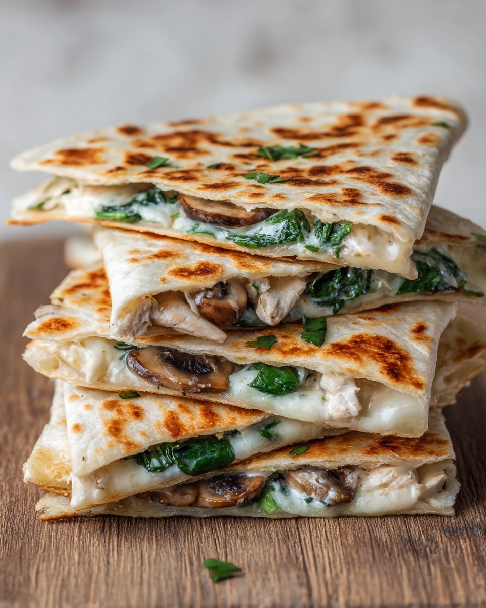 Baked Spinach Mushroom Quesadillas Recipe - Recipe Image