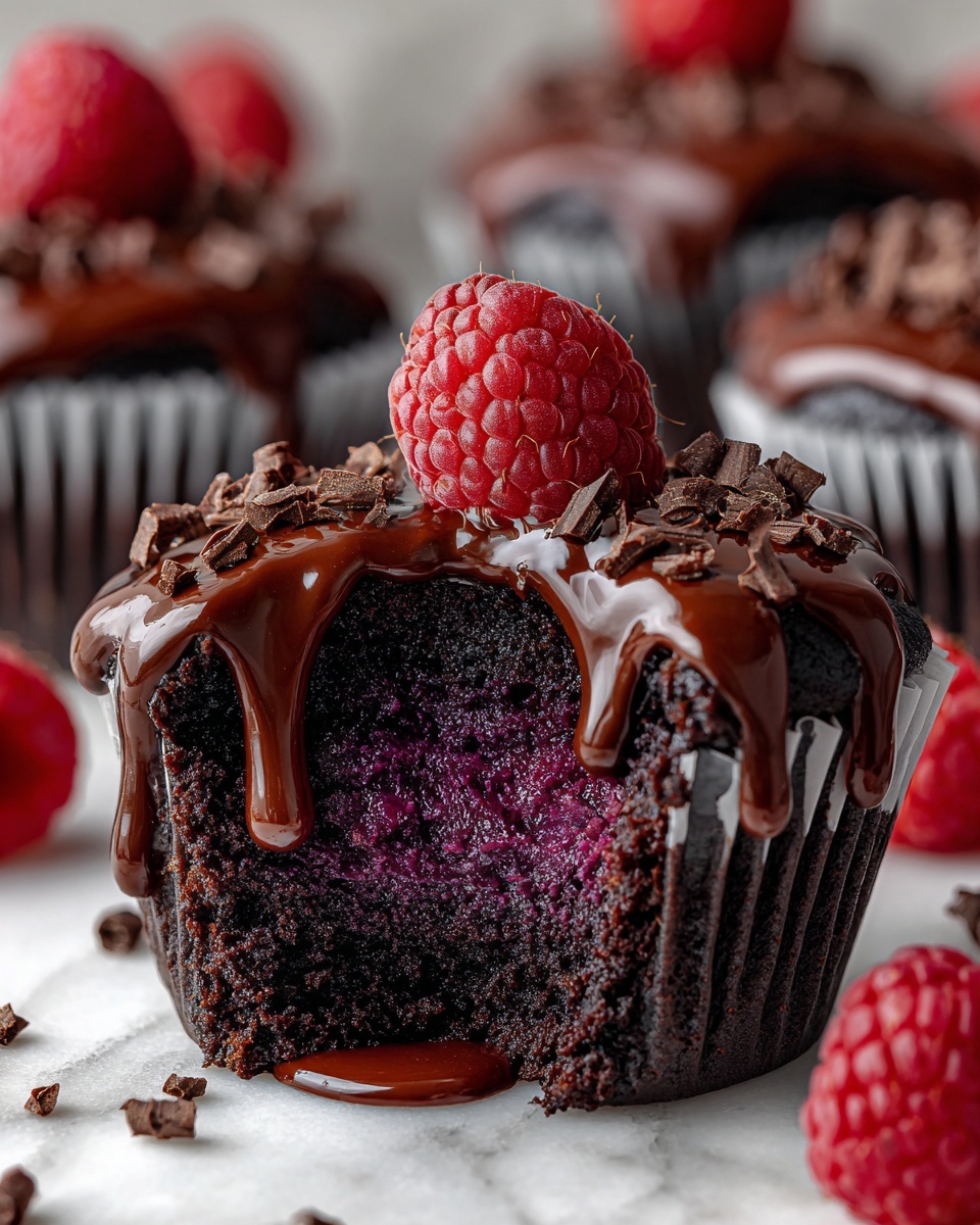 Raspberry Chocolate Lava Cupcakes Recipe - Recipe Image