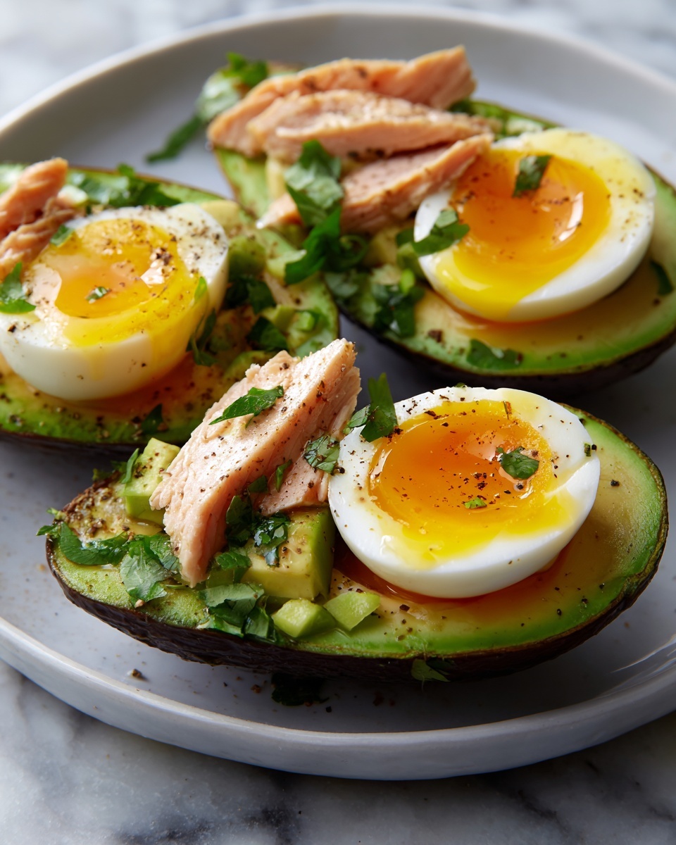 Baked Avocado Eggs with Turkey Slices Recipe - Recipe Image