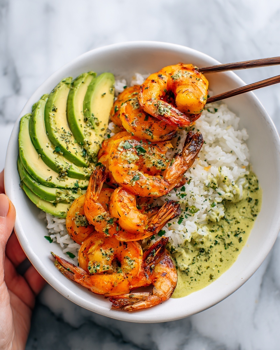 Spicy Shrimp and Avocado Rice Bowl Recipe - Recipe Image