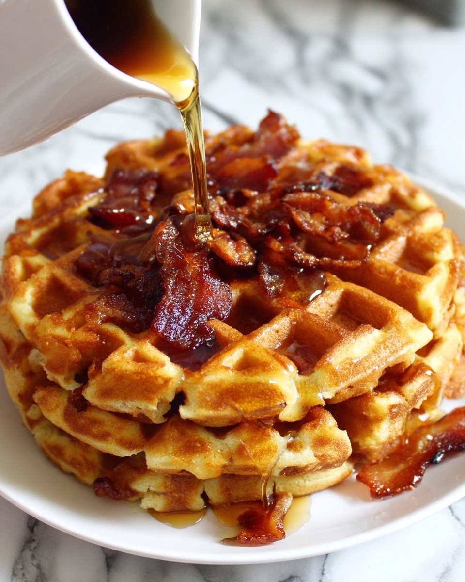 Cornbread Waffle Bites with Honey Butter Syrup Recipe - Recipe Image