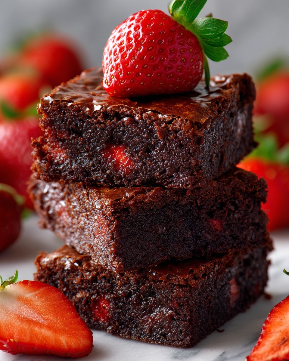 Strawberry Fudge Brownies Recipe - Recipe Image